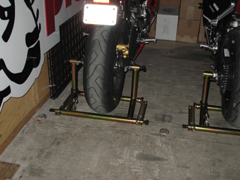 Original motorcycle transport stand prototypes