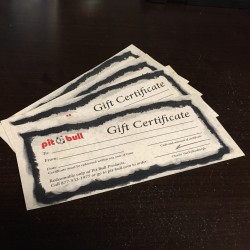 Pit Bull Gift Certificate