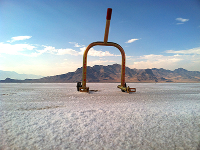 Pit Bull Spooled Rear Stand at Bonneville Salt Flats